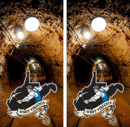 West Virginia Coal Miner Cornhole Design