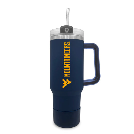 West Virginia Mountaineers 40oz Stainless Tumbler w/Removable Straw