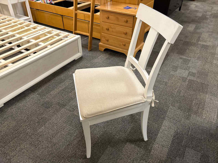 White Slatback Chair w/ Cushion